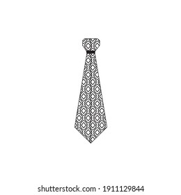 Vector Illustration of Tie line Icon. Striped necktie vector illustration. Fashion tie outline icon, necktie sign linear style pictogram isolated on white background. striped tie icon in flat style 