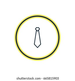 Vector Illustration Of Tie Outline. Beautiful Dress Element Also Can Be Used As Cravat Element.