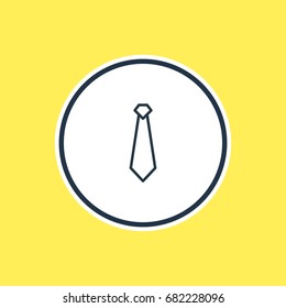 Vector Illustration Of Tie Outline. Beautiful Clothes Element Also Can Be Used As Cravat Element.