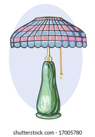 vector illustration of a Tiffany style lamp