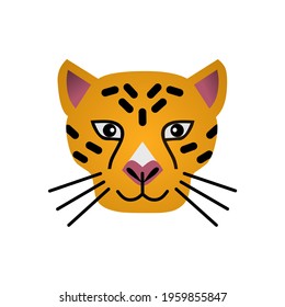 vector illustration of tiger animal head in orange gradient color