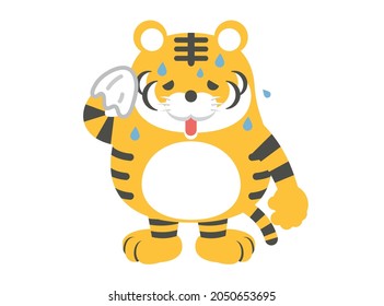 Vector illustration of tiger character (sweat)