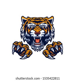 Vector illustration of tiger and claws