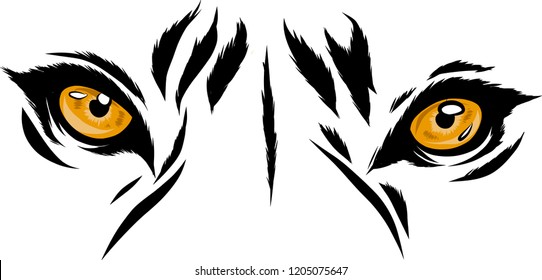 tiger eye clip art black and white