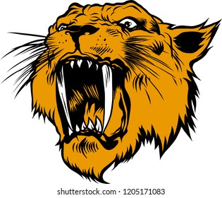 vector illustration Tiger Eyes Mascot Graphic in white background