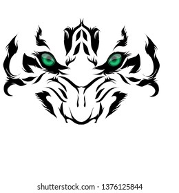 vector illustration Tiger Eyes Mascot Graphic in white background
