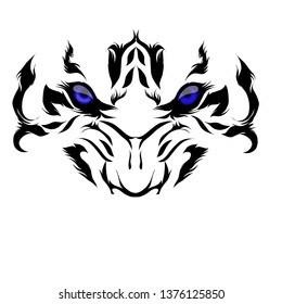 vector illustration Tiger Eyes Mascot Graphic in white background