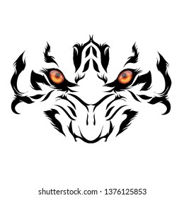 vector illustration Tiger Eyes Mascot Graphic in white background