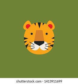 Vector illustration of tiger. Flat illustration.