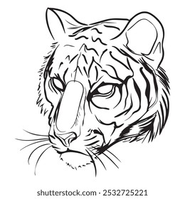Vector illustration tiger graphic design,art tattoo sketch,hand drawing,use in print