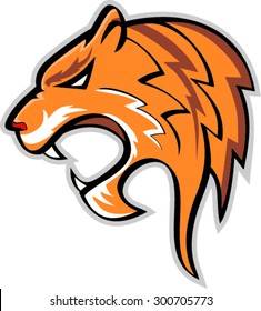  Vector illustration of a tiger head.
