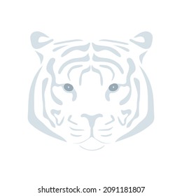 Vector illustration of a tiger head. Big wild cat. The symbol of the Chinese New Year.