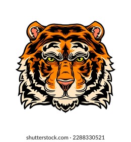 vector illustration tiger head color