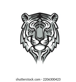 Vector illustration of a tiger head mascot geometric style
