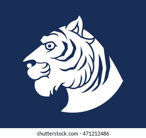 Vector illustration of tiger head silhouette