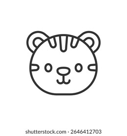 Ilustração vetorial de um Tigre em estilo de linha isolado em fundo branco