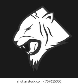 vector illustration of tiger logo in black and white style
