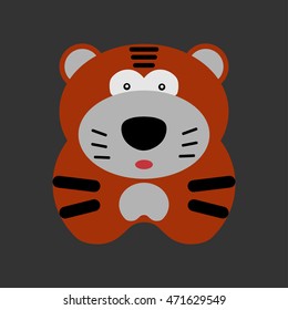 Vector illustration of a tiger on a gray background