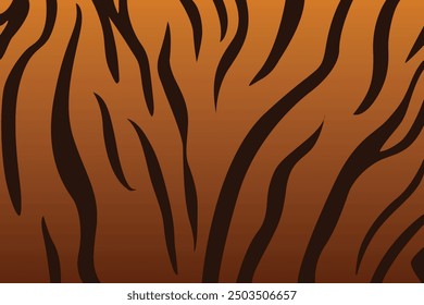 Vector illustration of tiger print pattern or tiger skin texture. Safari animal print pattern vector.