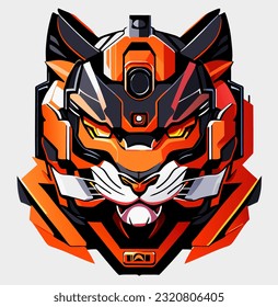 vector illustration of tiger robot