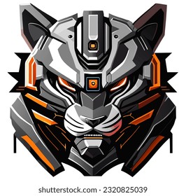 vector illustration of tiger robot