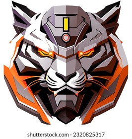 vector illustration of tiger robot