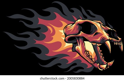 Vector illustration tiger skull