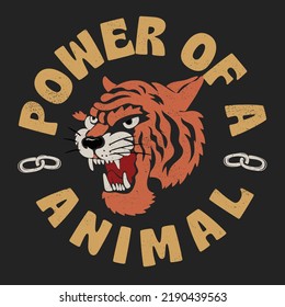 vector illustration of tiger and slogan