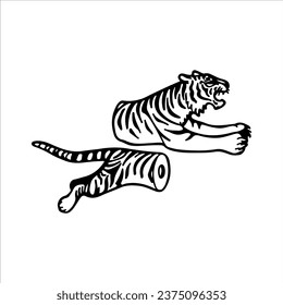 vector illustration of a tiger split in two concept