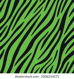  A vector illustration of a tiger stripe pattern in neon green and black