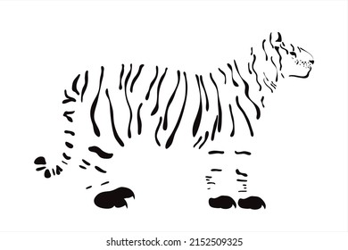 Ilustración vectorial del tigre. Símbolo de animal salvaje de África y zoológico.