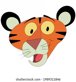 Ilustración del vector. Cabeza de tigre. Icono Logotipo. Símbolo de 2022 .