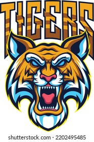 Vector illustration of tigers mascot logo template