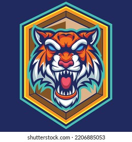 vector illustration of tigers mascot for logo template