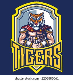 vector illustration of tigers mascot for logo template