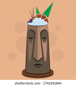 The vector illustration tiki cocktail for bar