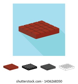 Vector illustration of tile and chocolate icon. Collection of tile and milk stock symbol for web.