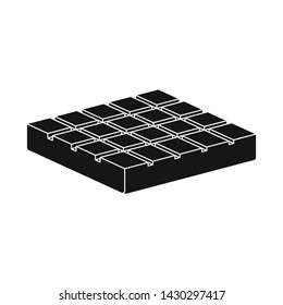 Vector illustration of tile and chocolate sign. Collection of tile and milk stock symbol for web.