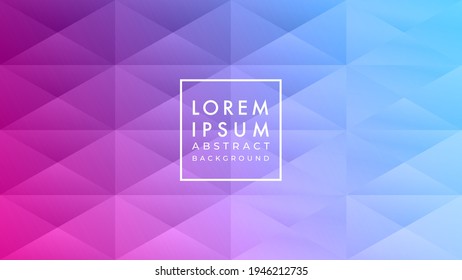 Vector illustration of tile rectangular triangle shape pattern. pink purple blue soft cyberpunk color gradient. Multicolor abstract geometric background design template.