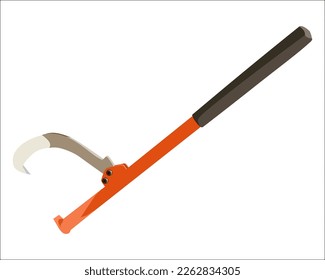 Vector Illustration Timberjack log lifter tools isolated on white background. Carpentry hand tools for felling and logging.