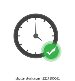 Vector illustration of time approval icon sign and symbol. colored icons for website design .Simple design on white background.