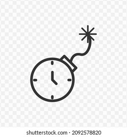 Vector Illustration Of Time Bomb Icon In Dark Color And Transparent Background(png).