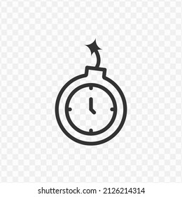 Vector Illustration Of Time Bomb Icon In Dark Color And Transparent Background(png).