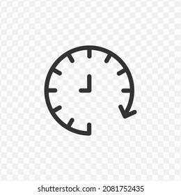 Vector illustration of time change icon in dark color and transparent background(png).