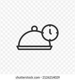 Vector illustration of time to eat icon in dark color and transparent background(png).