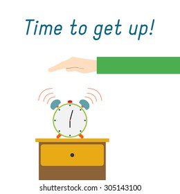 vector illustration of time to get up