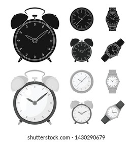 Vector illustration of time and hour sign. Collection of time and business vector icon for stock.