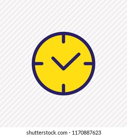 Vector illustration of time icon colored line. Beautiful application element also can be used as clock icon element.