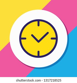Vector illustration of time icon colored line. Beautiful app element also can be used as clock icon element.