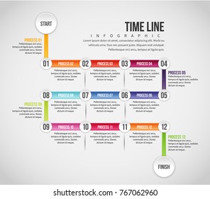 Vector illustration of Time Line Infographic design element.